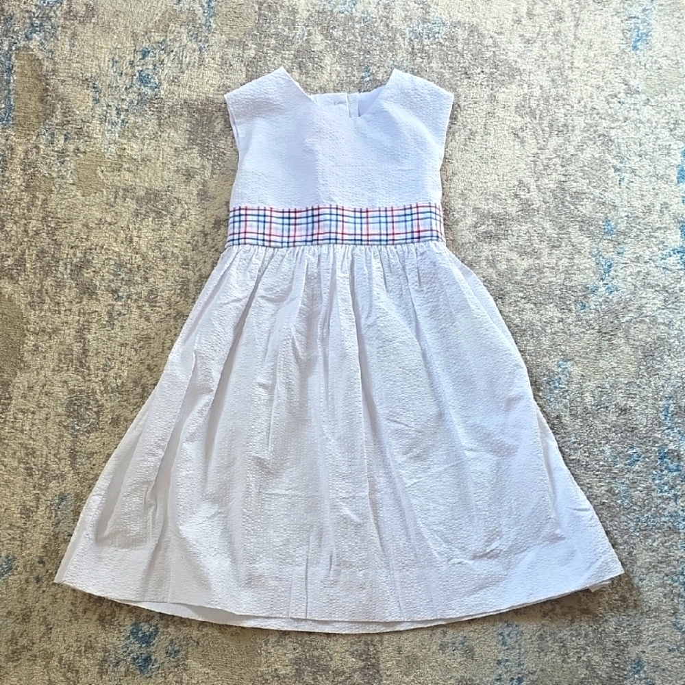 Stellybelly Toddler 2T White Dress With Plaid‎ Tie Bow